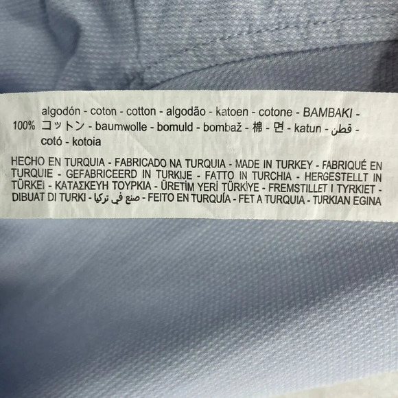 Zara Kids Button Up Shirt Boys Sz 9 Blue Textrured Slim Fit Collared Long Sleeve - Picture 9 of 10